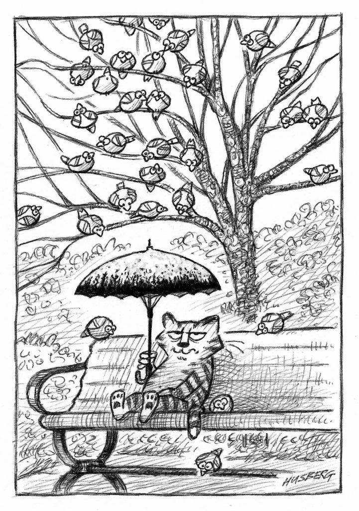 ArtofRob's tweet photo. Today's #RobDoodles for May14 -  another sketchbook scribbly. Sunday in the park with George, No.2... http://t.co/jTyYJtlS45