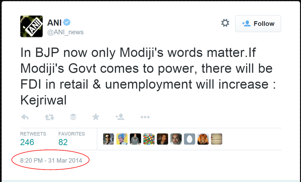 jairajp's tweet photo. BJP’s U-turn of #RetailFDI – Arvind Kejriwal said this on March 2014… Wow! http://t.co/qqjbZoVcHy
