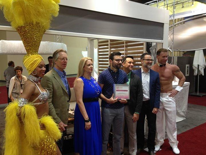 RensonWorldwide's tweet photo. Proud to announce that @renson_inc won 'The Award for Excellence' with the #Camargue terrace cover, HD Expo #LasVegas http://t.co/ckVU8K5NXi