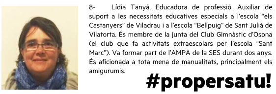 ERCCalldetenes's tweet photo. Aquí tenim la ressenya de la nostra número 8 a la llista, la Lídia Tanyà!. #votaERC #propersatu! http://t.co/mJNSbjZmh3