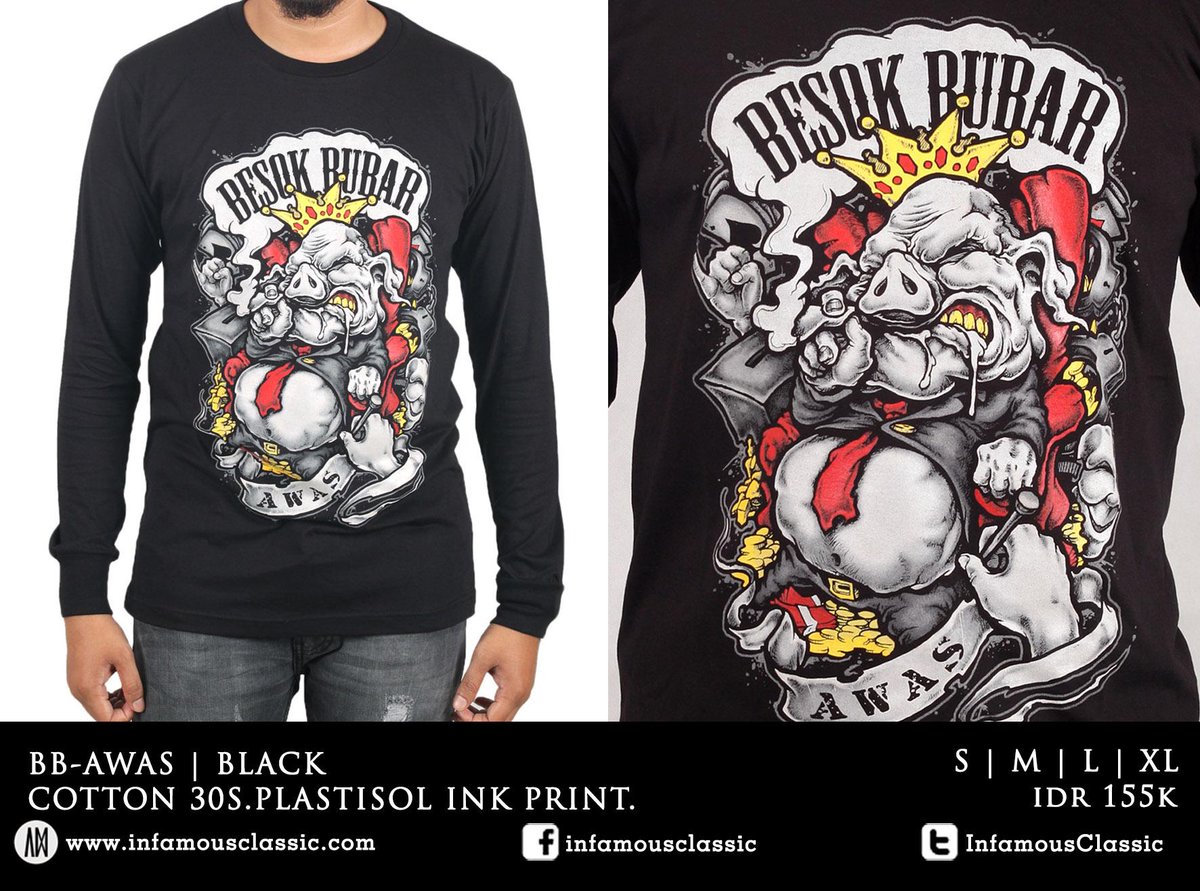 InfamousClassic's tweet image. INFAMOUS x @BesokBubarMusic 
BB AWAS 
Size S M L XL 
idr 155K 
For Order 
WA +6287720001540 
Line Cosmic_joyline