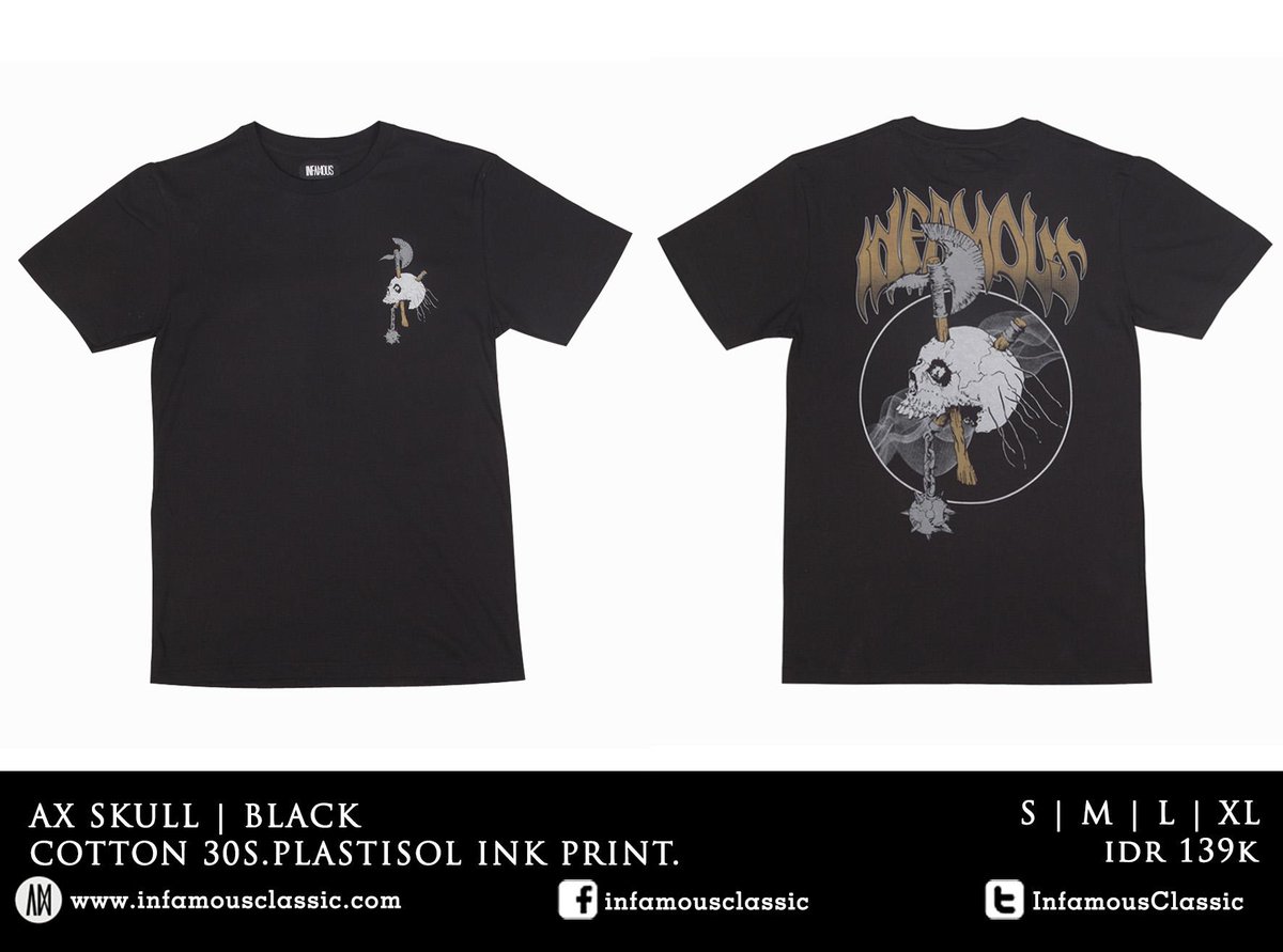 InfamousClassic's tweet image. AX SKULL
Size S M L XL 
idr 139K 
For Order 
WA +6287720001540 
Line Cosmic_joyline