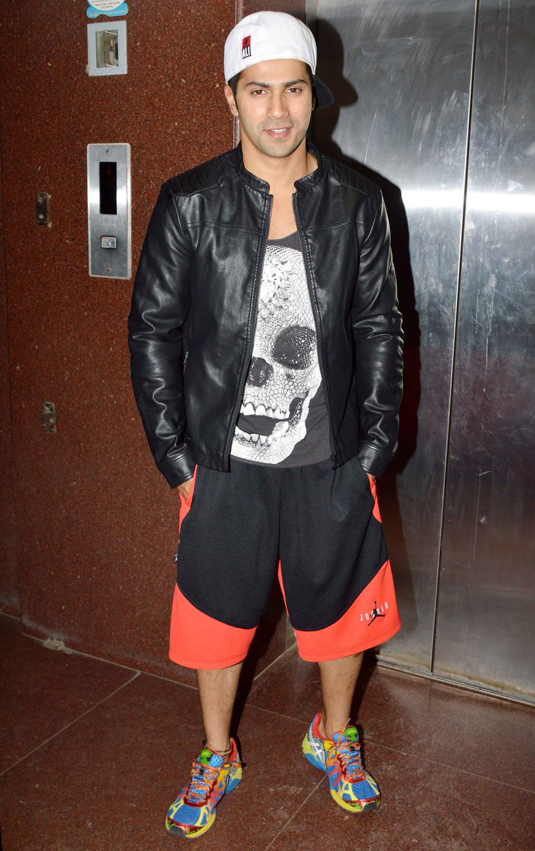 dnaAfterHrs's tweet photo. #VarunDhawan shows us his fun, sporty side in vibrant bermudas and sneakers. http://t.co/mQ0QyT3daZ