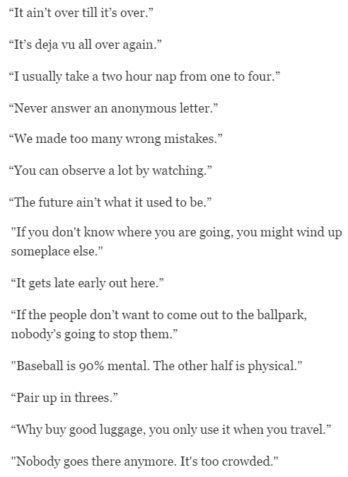 Yogi Berra's best quotes latimes.com/sports/sportsn… ht <a href="/jposhaughnessy/">Jim O'Shaughnessy</a>