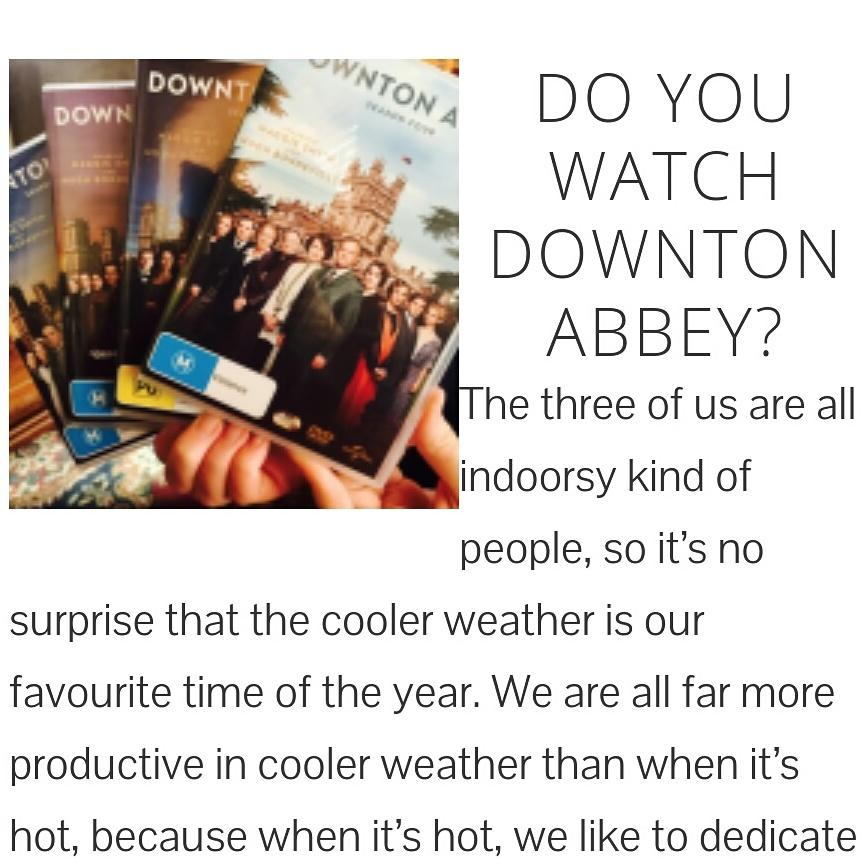 RusticBites's tweet image. Downton Abbey and chit chat rusticbites.com we love it! #RusticBites #downtonabbey #loveit