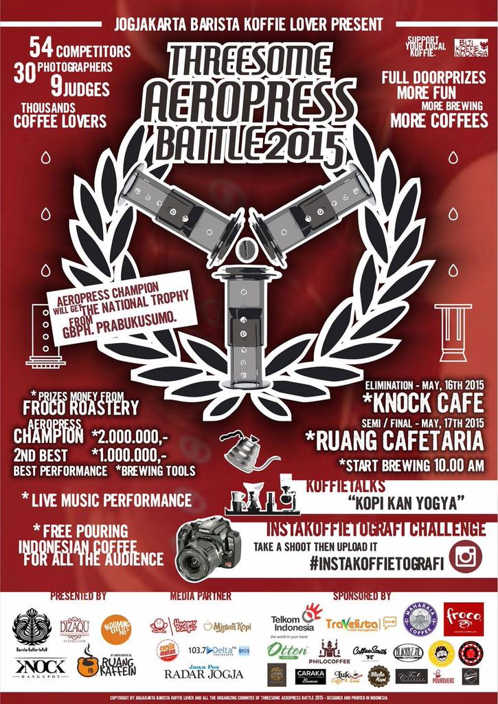 malem koffielover.. jangan lupa tgl 16-17mei kompetisi #ThreesomeAeropressBattle berlangsung. mari kita #KopikanYogya
