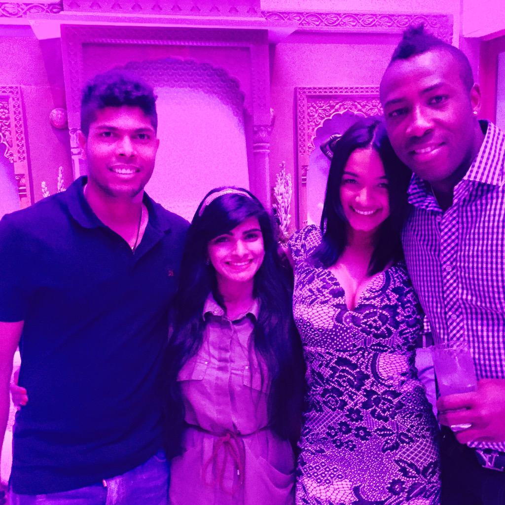 tanya_wadhwa's tweet photo. With Andre Russell and her fiancée😊@y_umesh 😊 http://t.co/CT9g5B9aaP