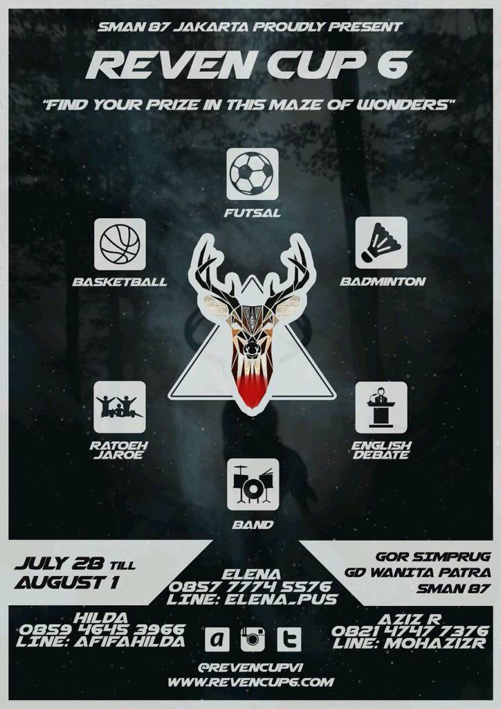 RevenCupVI's tweet photo. 🔮Reven Cup 6 "Wonderlost"🔮
Regist are open : May, 18th 2015 at 87 Senior High School http://t.co/LDVWRAficU