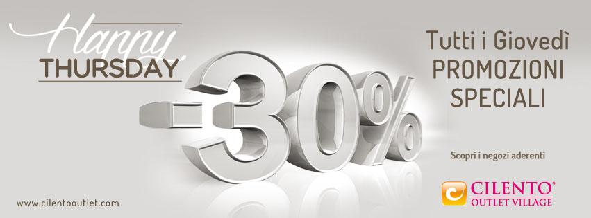 Oggi è #HappuThursday: -30% di sconto dal prezzo outlet nei negozi aderenti :goo.gl/5wkJGq