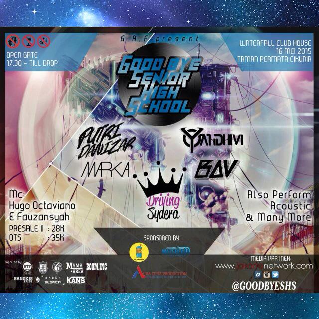 GoodByeSHS's tweet photo. Ready for saturday night ? On 16 mei at taman permata cikunir, come on with join us🙌🙌 and than follow IG: GoodByeSHS http://t.co/7VL67x5z6O