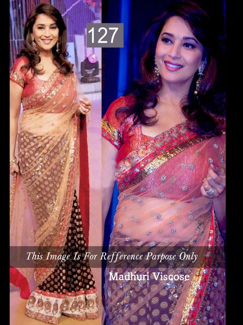 Happy Birthday Madhuri Buu Beautiful and Stylish Madhuri Dixit Sarees Bollywood Replica 