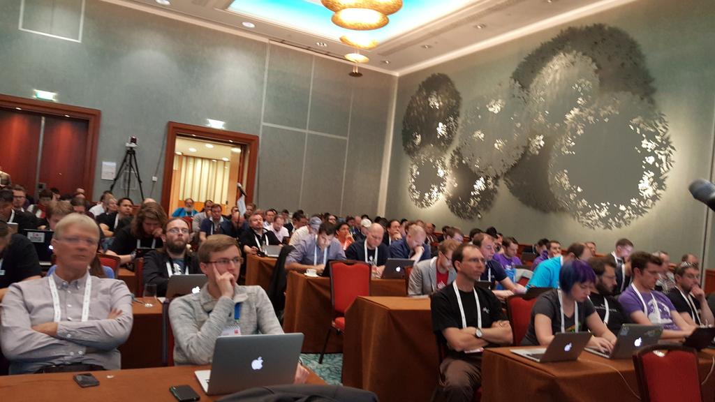 ondrejfilip's tweet image. The room is completely full during Open Source WG at #RIPE70. Great!