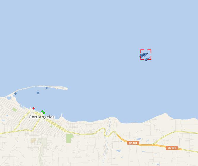Right now the Polar Pioneer is moving away from Port Angeles at 5.2 knots. It could reach Seattle this afternoon.