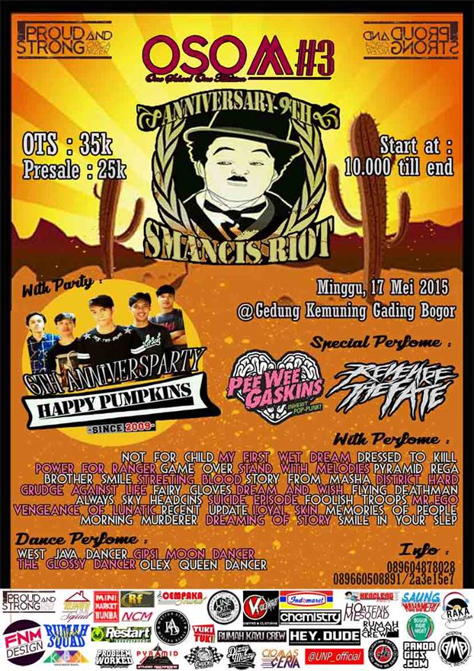 We'are Support at this event ! Special Perform PEE WEE GASKINS x REVENGE THE FATE 17'mei at gd.Kemuning gading bogor