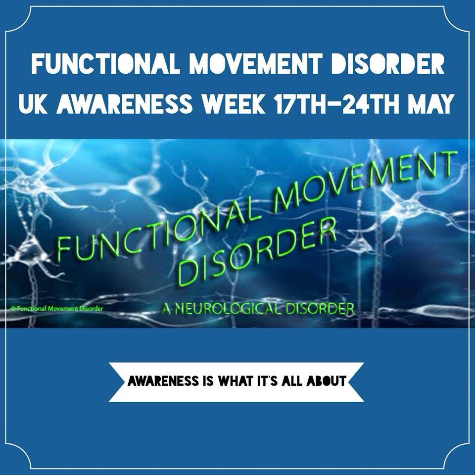 AndreaRobinsonM's tweet image. #FunctionalMovementDisorder #Awareness Week starts 17th May lets get the message out, post on social sites each day 👍