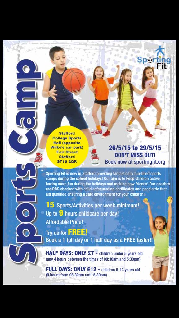 Sporting__Fit's tweet photo. Please share !!! BOOK A FREE TASTER! Stafford &amp; Stone sports camps http://t.co/Uk5QXjY5eO
