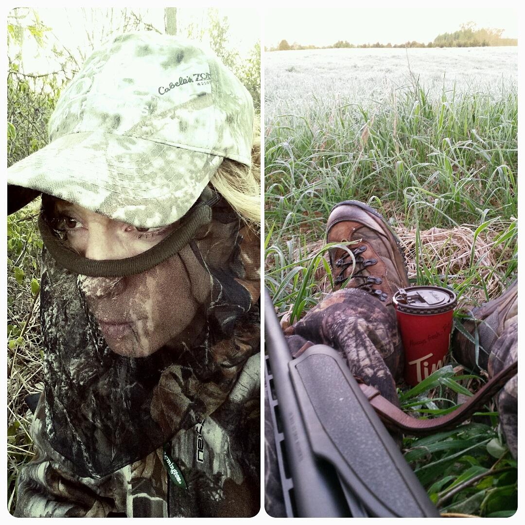 amandalynmayhew's tweet photo. Enjoying coffee in my other office, waiting on a gobbler. @cabelascanada @FXRRacing @winchester @BUSHBUMstore http://t.co/RFlBxS2ODE