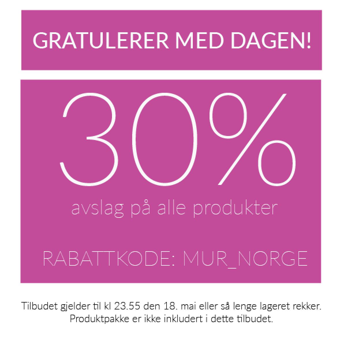 MakeupNorway's tweet photo. Vi starter feiringen tidlig: 30% avslag på HELE nettbutikken vår! #17mai #love #makeup #kjempetilbud http://t.co/mtgyNcylOY