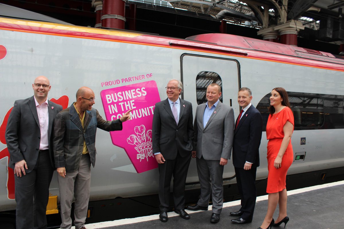 BITC's tweet photo. Say hello to the new @VirginTrains #responsiblebusiness train. Just unveiled at Liverpool Lime Street! #arriveawesome http://t.co/NIxq1IVAb1