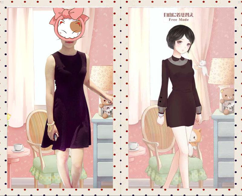 NikkiUP2U's tweet photo. #ニキのものまね　黒いドレス試着しちゃう♡ http://t.co/dyIfXSHEIh