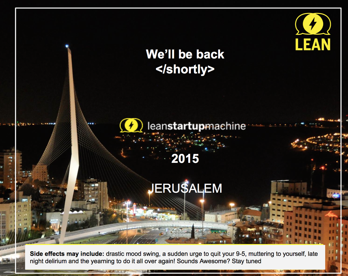 LEANJLM's tweet photo. Wakeup #Jerusalem we are getting back.... soon!
WANTED!!! Mentors. Partners. Media and Speakers. DM if interested http://t.co/7NvNNNliDx