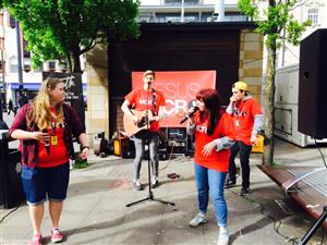 MessageTrust's tweet image. Our @MessageAcademy teams are performing &amp;amp; spreading the Gospel Message on the streets of Manchester! #MSGacad