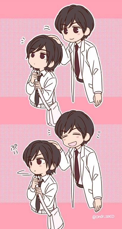 サ おまけ ラボでは年少感の強い山根くんが兄貴風吹かせてたり他人に甘え慣れてないリュウ様がツンデレ発揮してたらかわいいんじゃね って思って描いけどただのキャラ崩壊だった Http T Co zpqy61fo