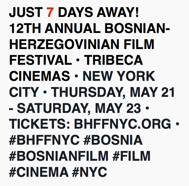 BHFFNYC's tweet photo. #BOSNIA #BOSNIAN #BOSNIANFILM #FILM #CINEMA #NYC #NEWYORKCITY #NEWYORK http://t.co/7f89ePmeww