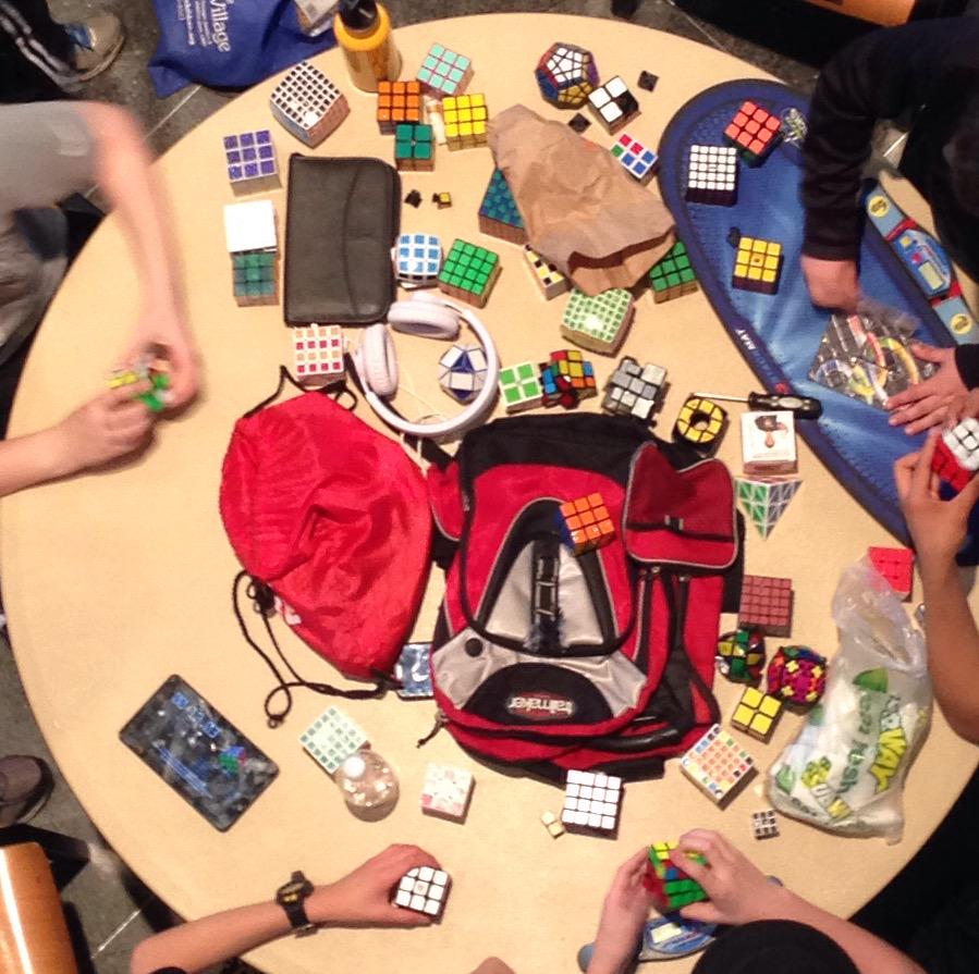 Awestruck at MIT Rubik's cube competition.