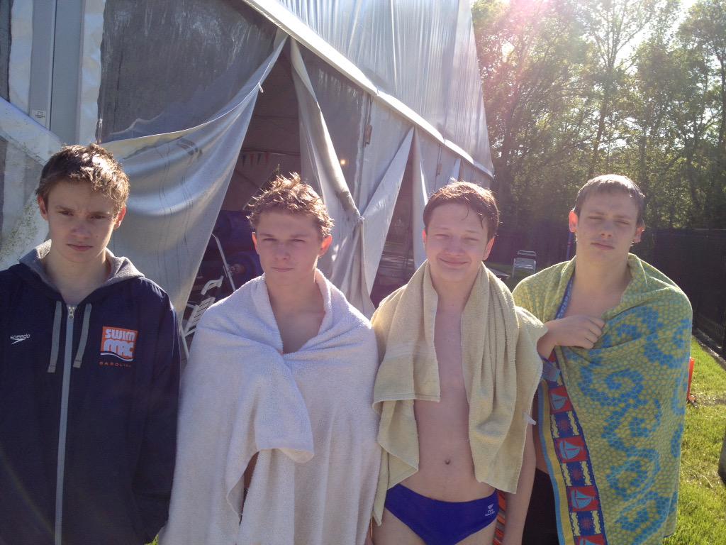 NorthSenior3's tweet photo. 4 way O-MAC am swim.  Canaan, @untoastedwaffle, Nick, @josh_aus_ #ontimematters http://t.co/VhJa0qGgOj