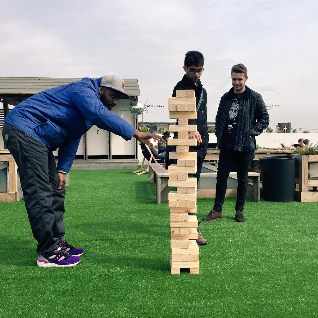 dubplateskitch's tweet photo. #Jenga on the roof @netil360 http://t.co/E7fHPqxgz9