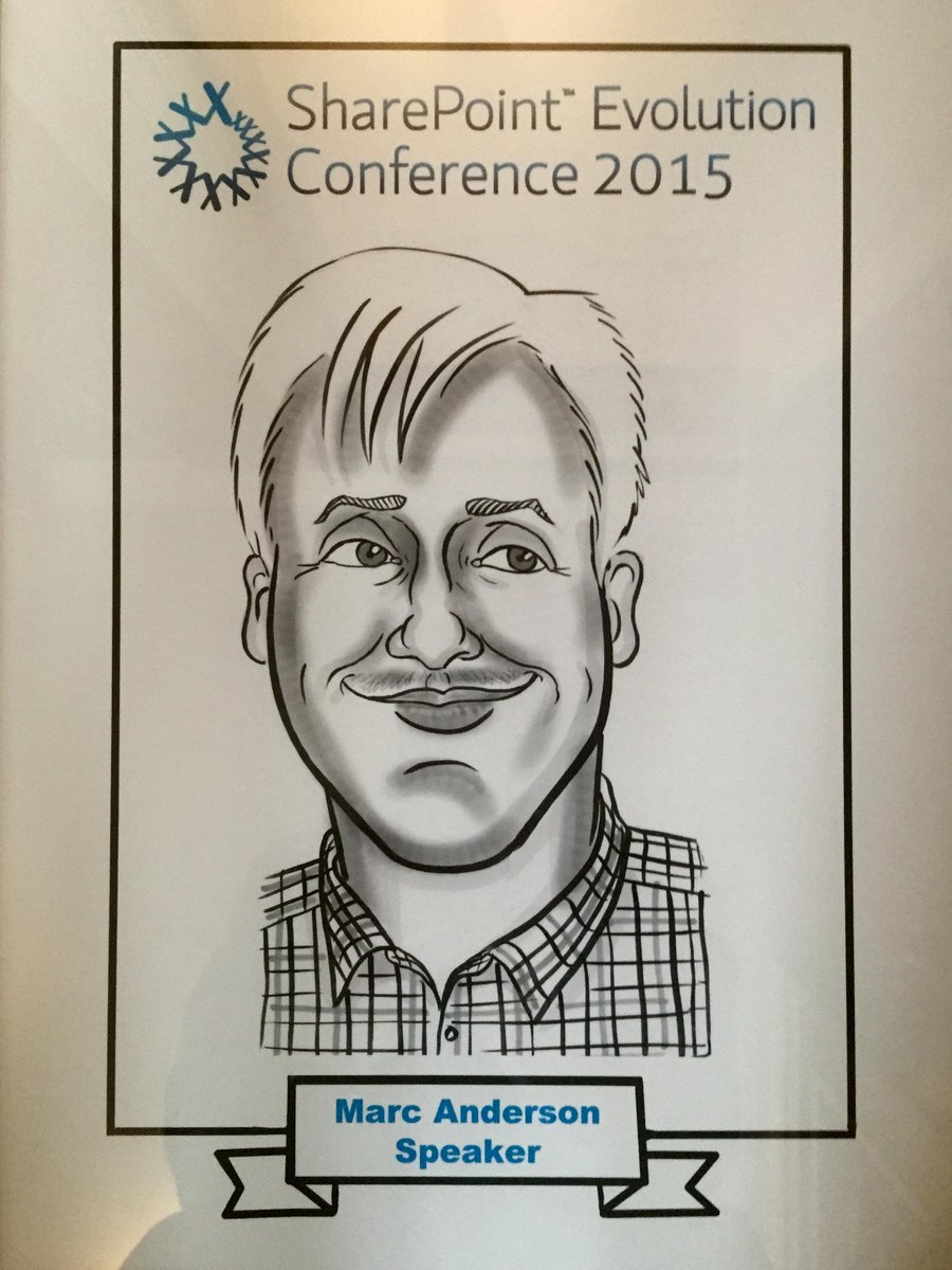 sympmarc's tweet photo. Finally unwrapped my caricature from SharePoint Evolution last wk. What do you think? V. cool speaker’s gift! #SPEvo http://t.co/3zZxJLJ24T
