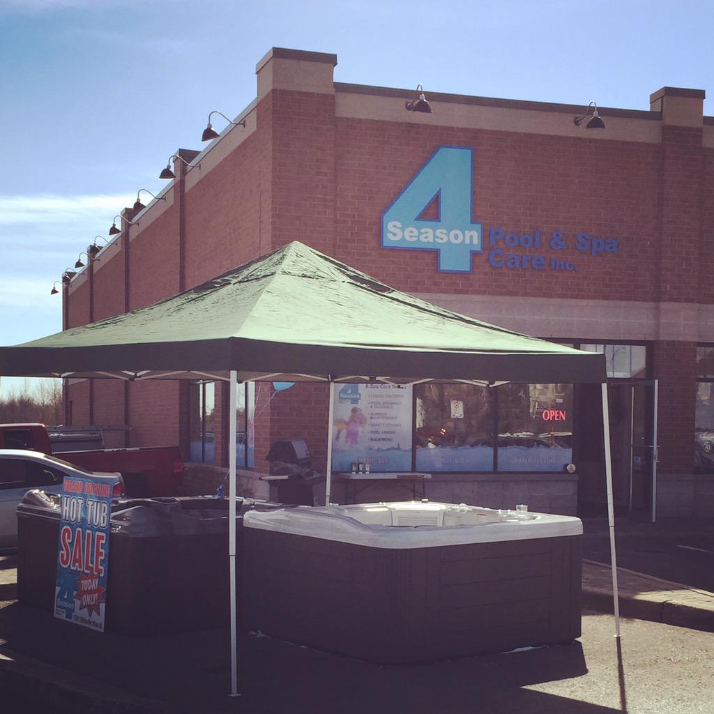 4SeasonPoolCare's tweet photo. We're having our grand opening Right Now! Come on by and take advantage of great deals on hot tubs and much more! http://t.co/0k2zJMy0QE