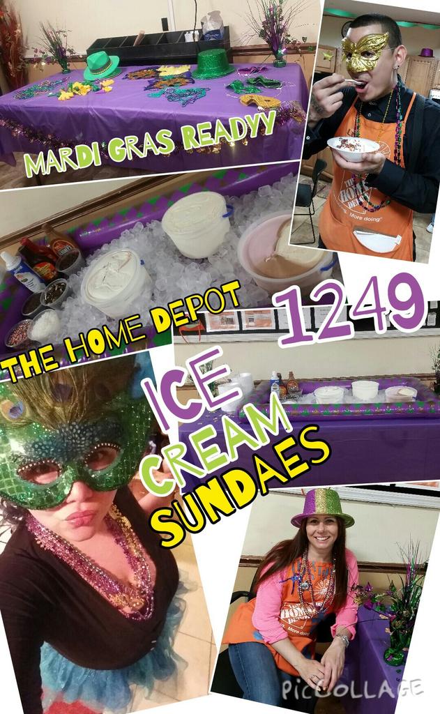 #newyorkmetro celebrates #mardigrasweekend @ #thehomedepot with #icecreamsundaes #beads #masks #hats #d285 #1249