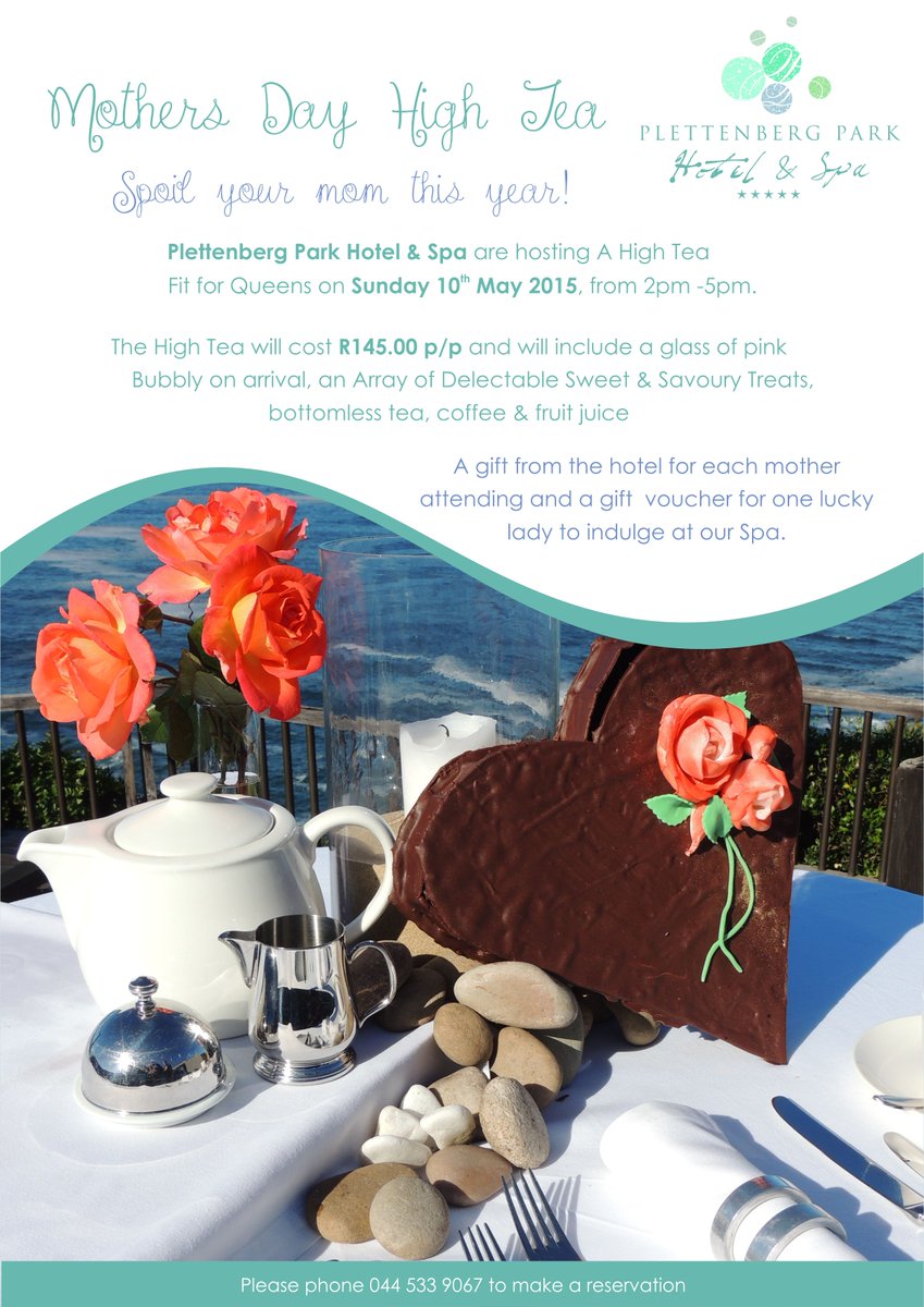 plettenbergpark's tweet photo. Mothers’ day is just around the corner. Plettenberg Park Hotel and Spa are hosting a special Mothers Day High Tea. http://t.co/w1paZfcTJ3