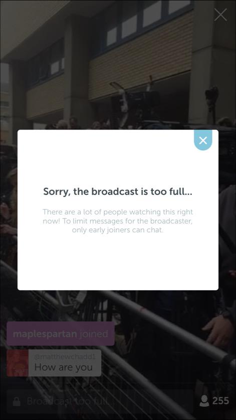 faisalislam's tweet photo. So @kayburley at the lindo wing appears to have broken periscope, nearly: http://t.co/Mfg1bPPYiX