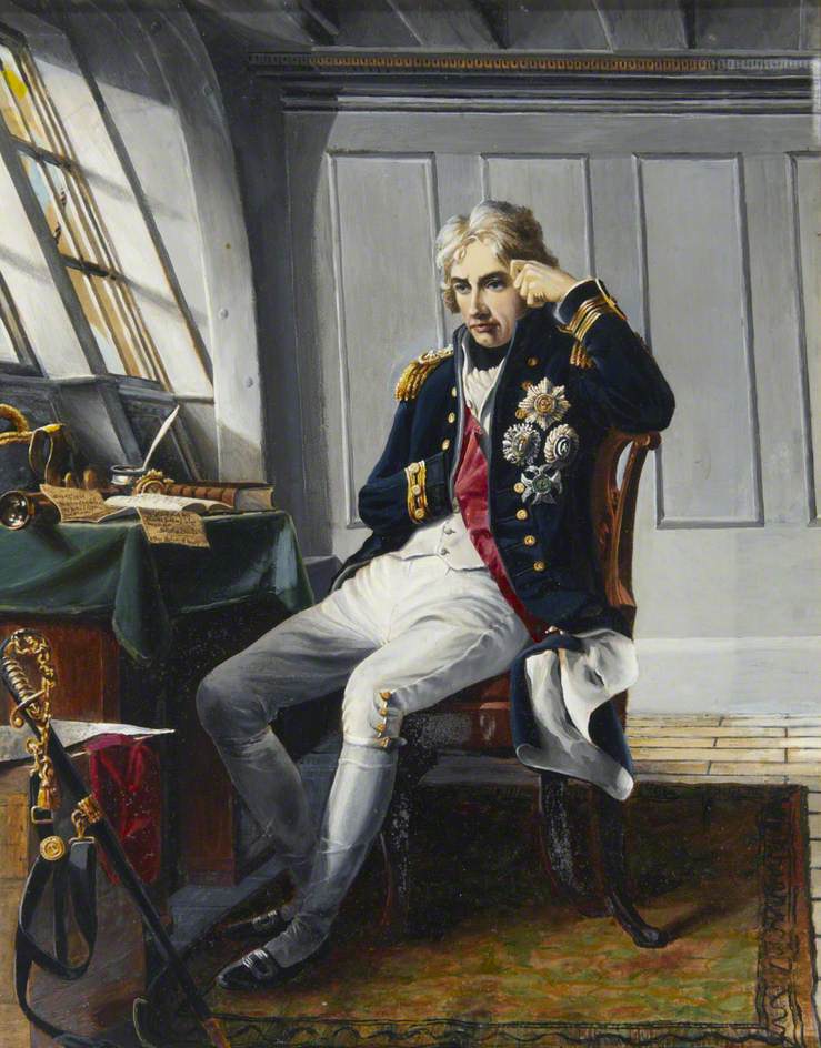 artistwar's tweet photo. Horatio Nelson before the Battle of Trafalgar by George Lucy Good (1854) http://t.co/GT4llKdgLR