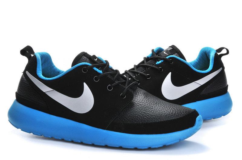 Shoe Porn On Twitter Nike Roshe Run Men Leather Black Blue Sports