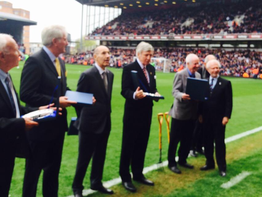 WestHam's tweet photo. ECWC: The 1965 #ECWC winners are presented with commemorative plates 50 years on from West Ham's greatest night #COYI http://t.co/XrkqUv8BPD