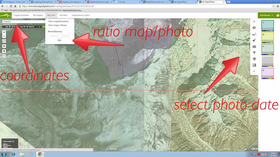 Ricoterr's tweet photo. @Ricoterr pic shows little bit how it works/Photodate selection only shown at specific zoom?Idont know #langtang http://t.co/87wSYXT28X