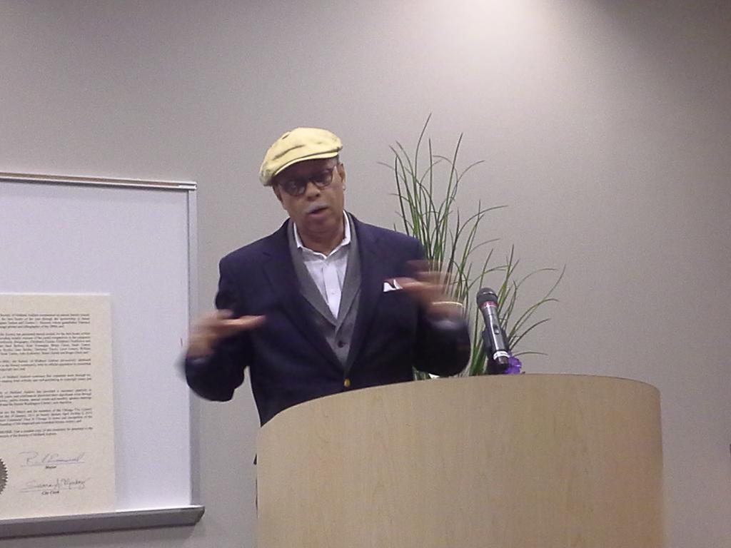 .<a href="/HakiMadhubuti/">Haki Madhubuti</a> speaks at our centennial event. #sma100