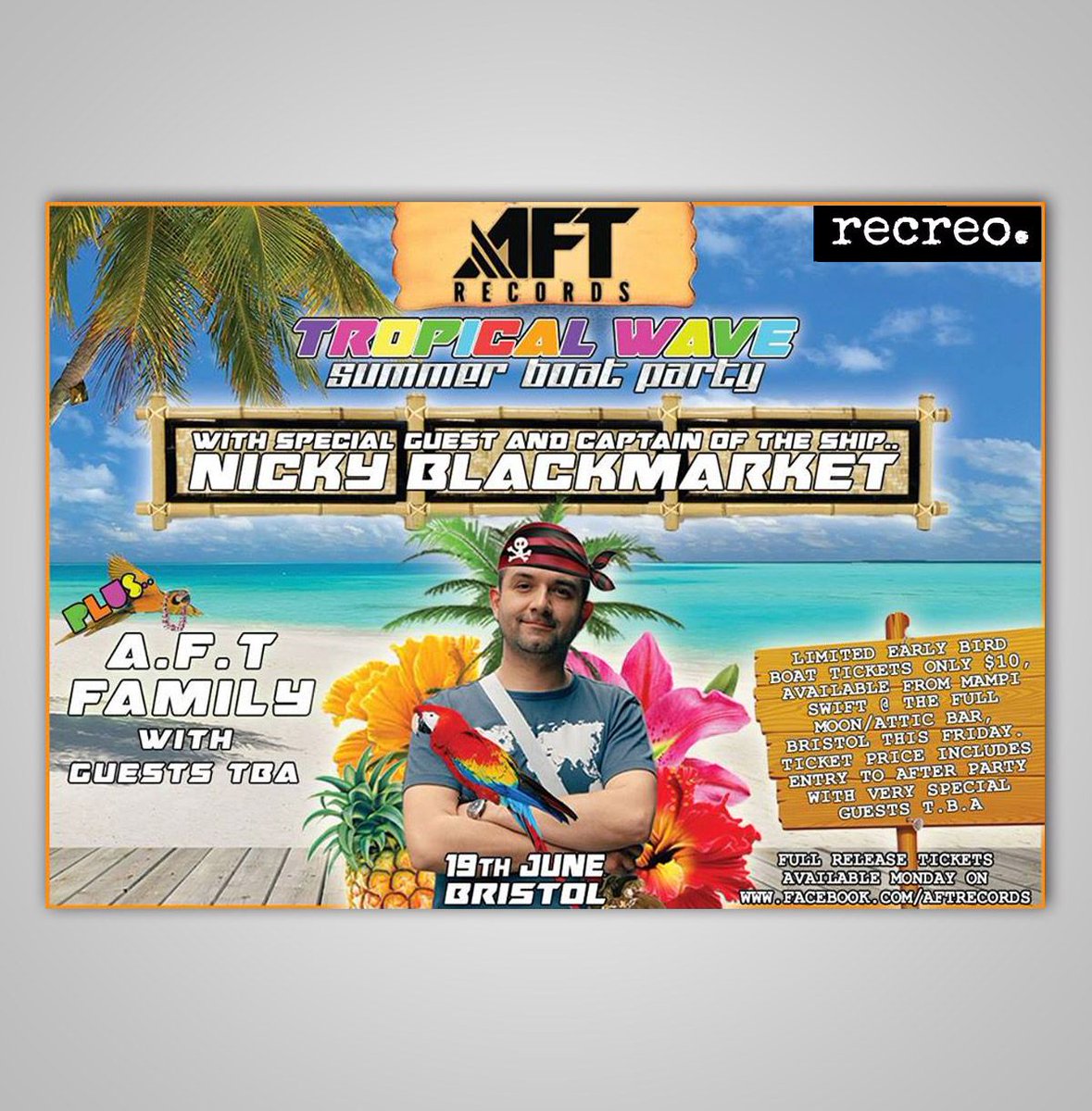 recreoUK's tweet photo. All aboard the @AFTrecords summer boat party! Tickets available from Recreo: http://t.co/C3EGSqJIT4 http://t.co/Smddlg3EaO