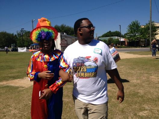 MP Mayor Youth Council "clowning" around at the River Jamboree. Jazz band performs at 2pm