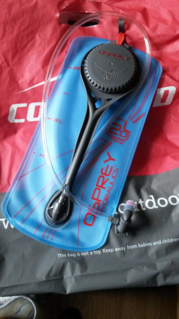 OllyPJ's tweet image. One of two essential purchases from @CotswoldOutdoor in Bristol this morning #Osprey #HydrationBladder