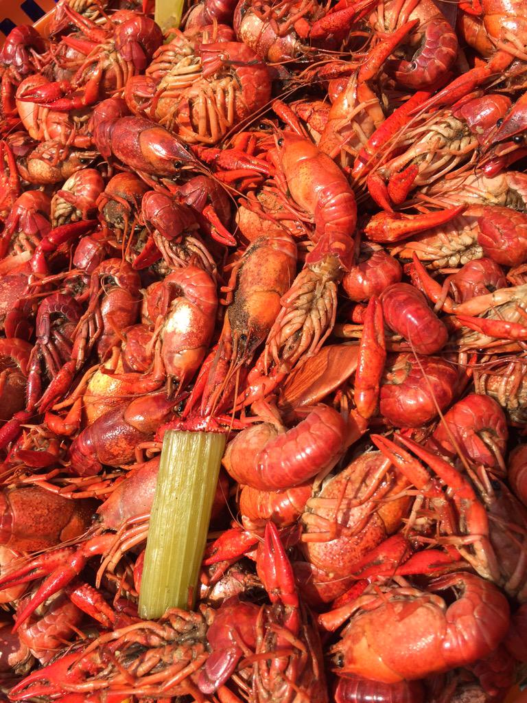 Saints's tweet photo. Crawfish for days! #SaintsDraft http://t.co/3DyEHXscbc