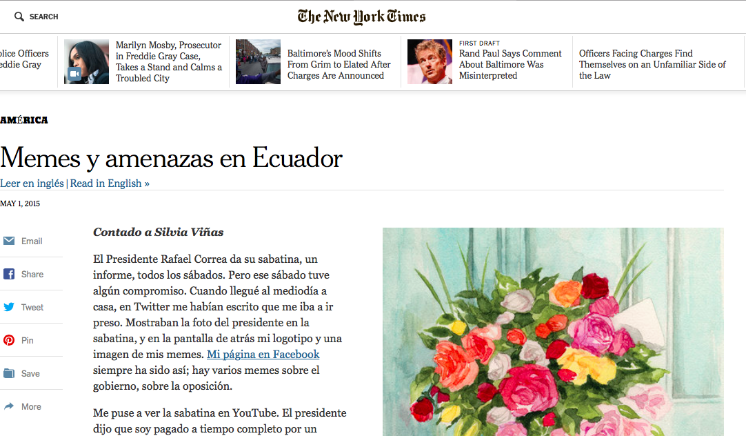 amaurichamorro's tweet photo. Mi carta abierta al @nytimes y @silviavinas y sus las mentiras publicadas sobre Crudo Ecuador http://t.co/h0zIxuOBLi http://t.co/ndep4FAtBi