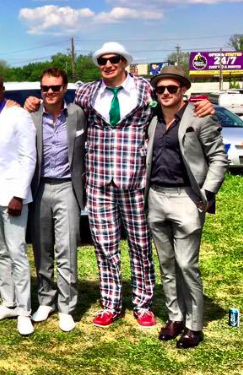 SportsCenter's tweet image. Rob Gronkowski is all ready for the Kentucky Derby. (via Tom Brady/Facebook)