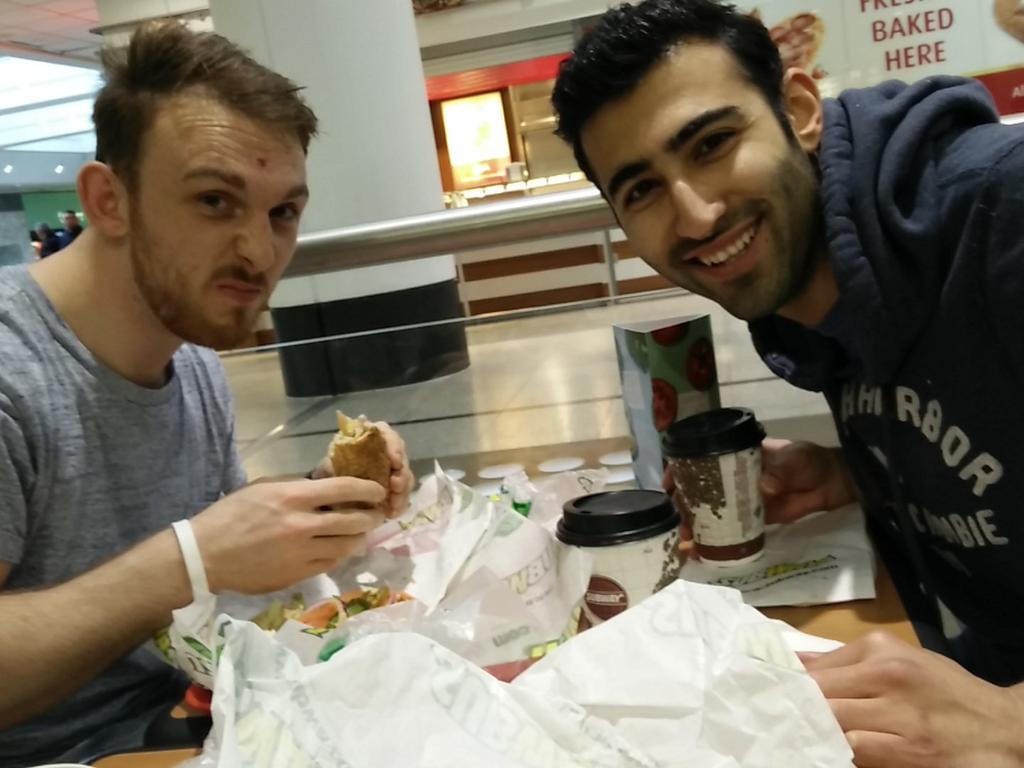 SecoiaSoul's tweet photo. Today's pre-gig subway brought to you from the arndale food market. http://t.co/vZrbLpQaH3