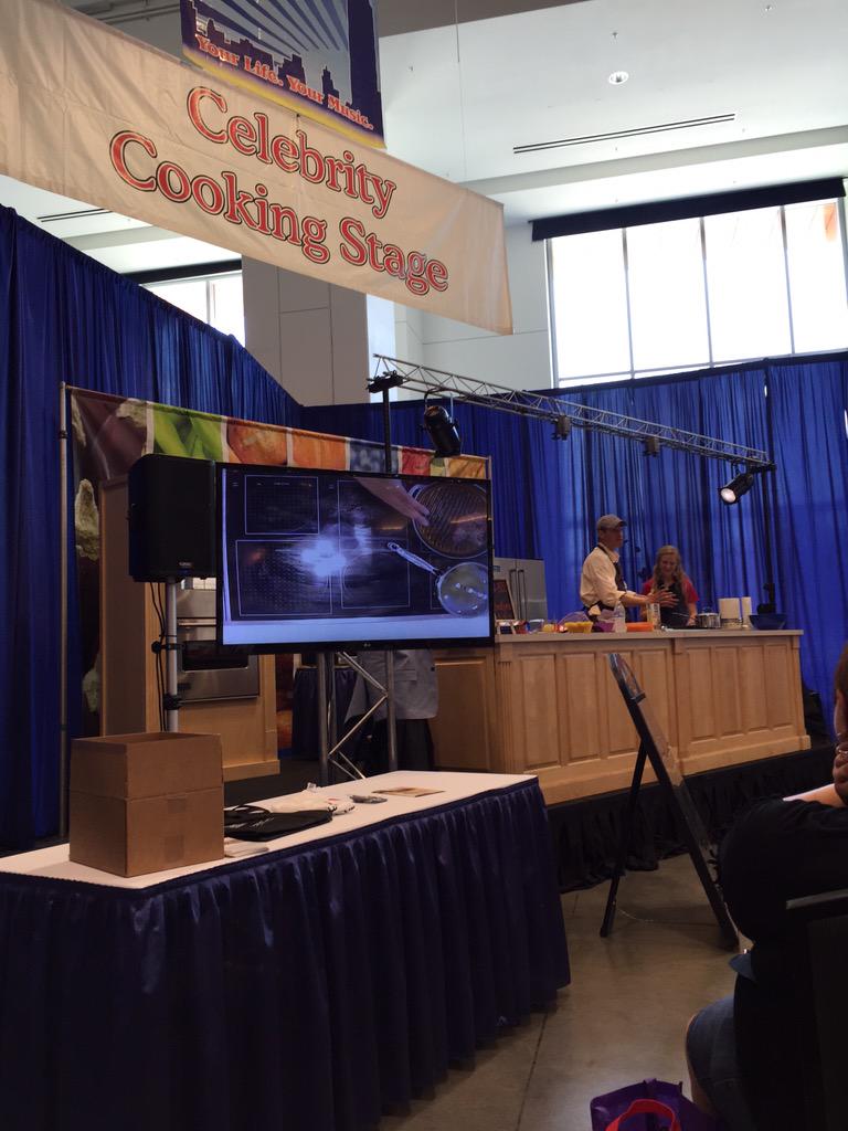 beefambassador's tweet photo. Swing on by celebrity cooking stage and watch the ambassadors as they demonstrate great beef cooking techniques! http://t.co/NAIPsXlCJk