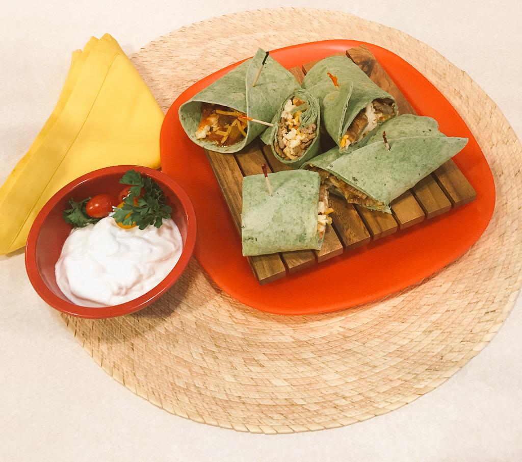 beefambassador's tweet photo. This morning the beef cooking team demonstrated "Get up and Go" beef burritos! #swsbeef http://t.co/s9r20NjJ5n